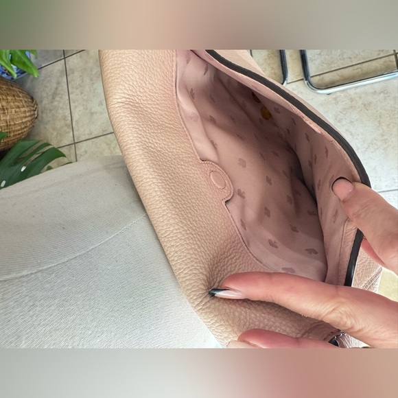 Kate Spade New York Pebbled Leather Flap Crossbody Saddle Bag Pink - Picture 8 of 8